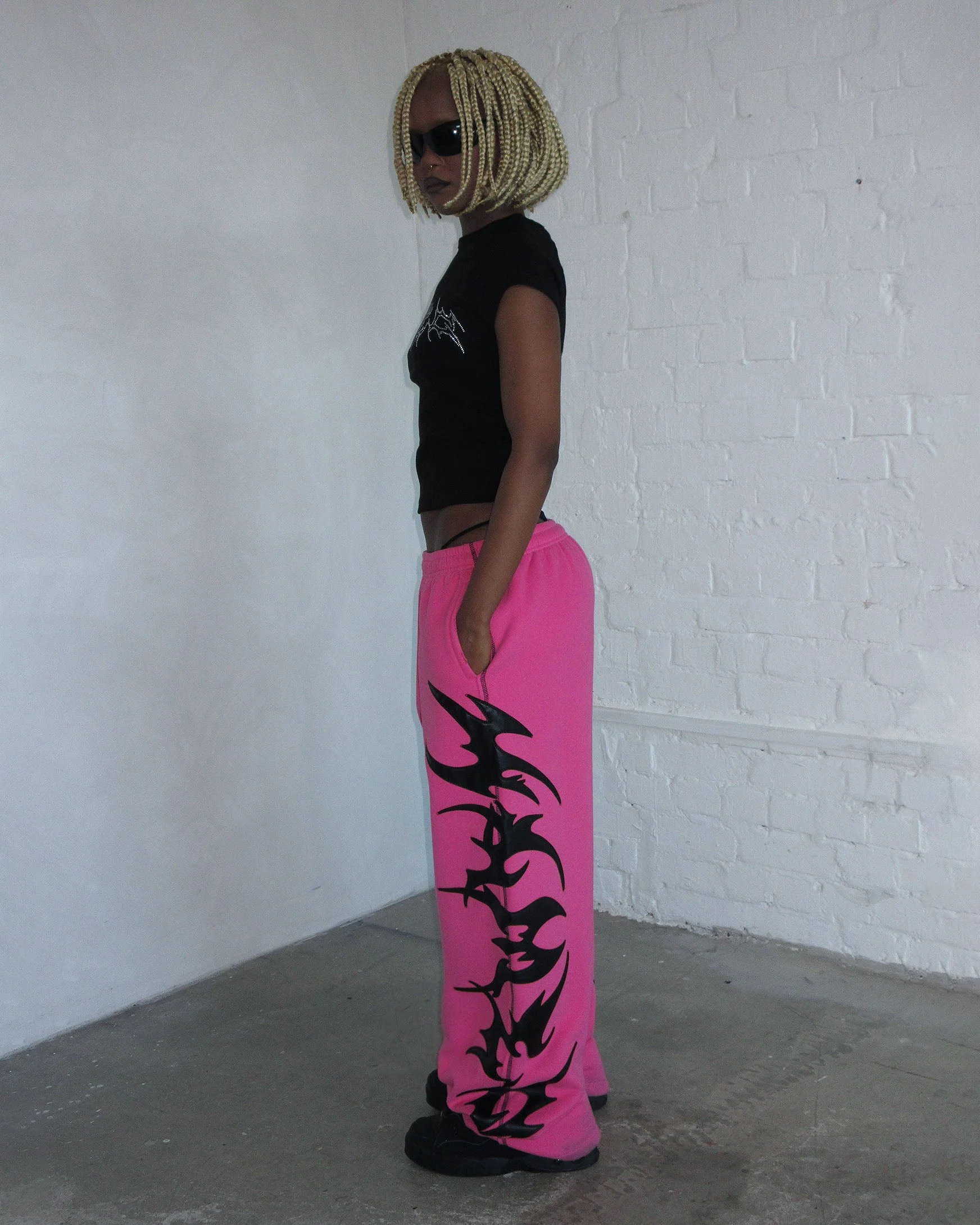 FLAME SWEATPANTS PINK POISON - Image 2