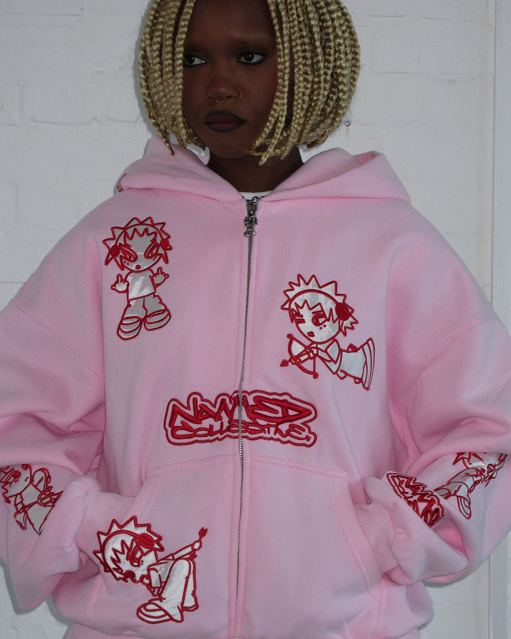 DO NOT ENABLE - MISBEHAVE ZIP HOODIE PINK POISON - Image 2